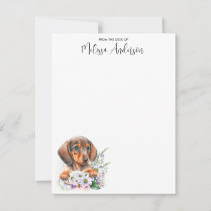 Dachshund Dog Cute Puppy Watercolor Personalised Card