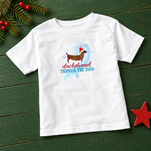 Dachshund Dog Cute Through the Snow Christmas Toddler T-Shirt