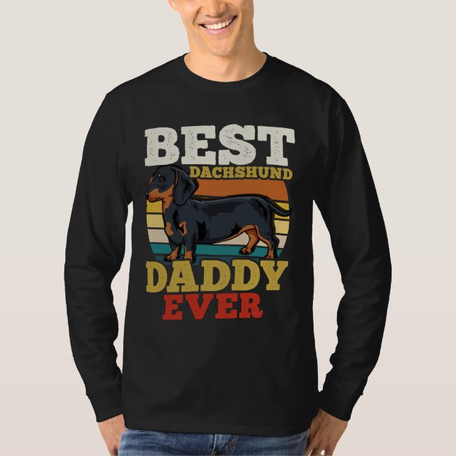 Dachshund Dog Dad Retro T-Shirt (Front)