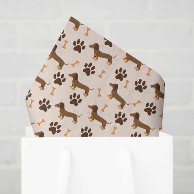 Dachshund Dog Decoupage Tissue Paper (Gift Bag)