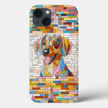 Dachshund dog  - Doxie -colourful mosaic