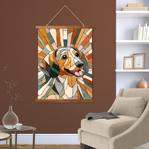 Dachshund dog  - Doxie -colourful mosaic Hanging Tapestry