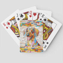 Dachshund dog - Doxie -colourful mosaic