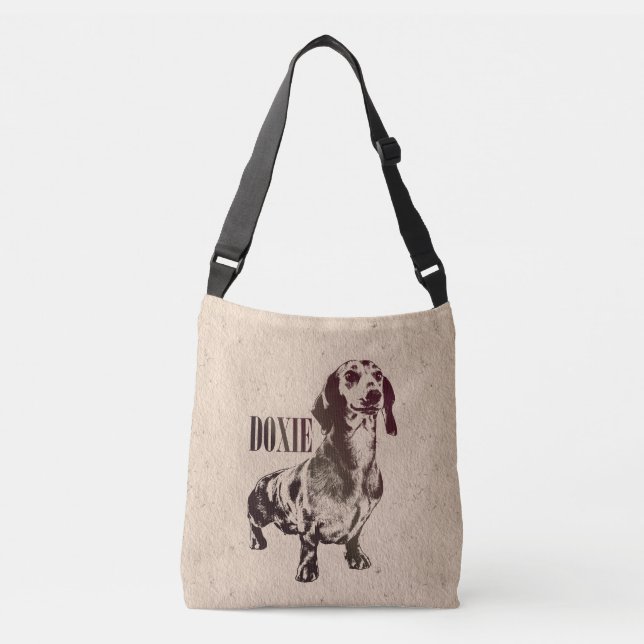 Dachshund dog  - Doxie Crossbody Bag (Front)