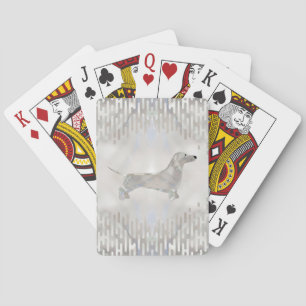Dachshund dog  - Doxie pearl silhouette Playing Cards
