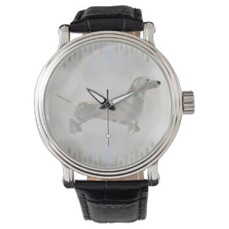 Dachshund dog  - Doxie pearl silhouette Watch