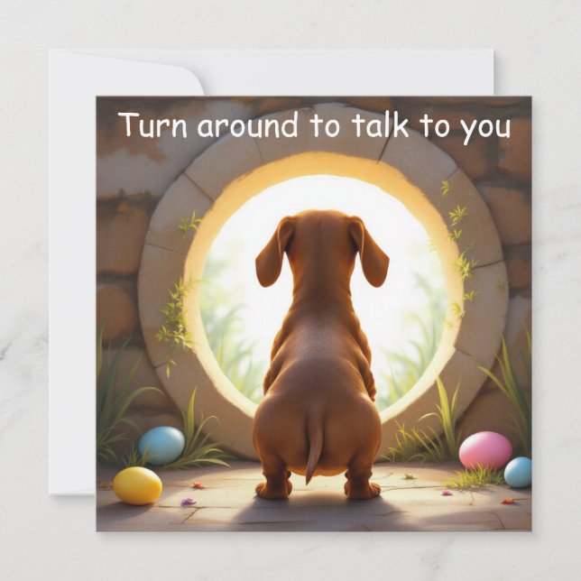 Dachshund dog - Easter  Holiday Card (Front)