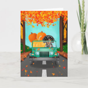 Dachshund Dog Fall Pumpkin  Card