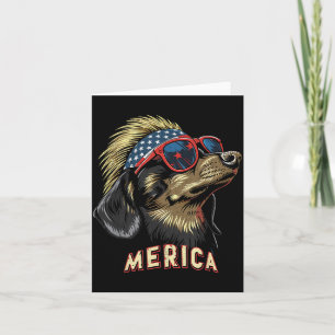 Dachshund Dog - Funny 4th of July American Flag Card
