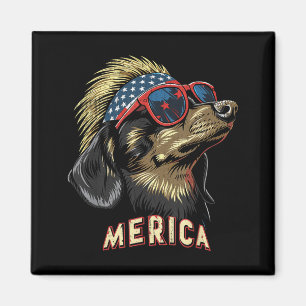 Dachshund Dog - Funny 4th of July American Flag Magnet