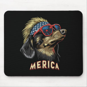 Dachshund Dog - Funny 4th of July American Flag Mouse Mat