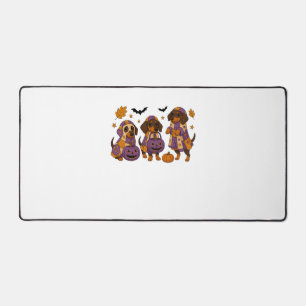 Dachshund Dog Ghost Halloween Desk Mat