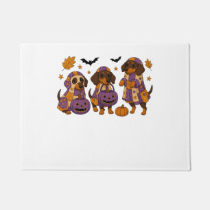Dachshund Dog Ghost Halloween Doormat