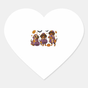 Dachshund Dog Ghost Halloween Heart Sticker