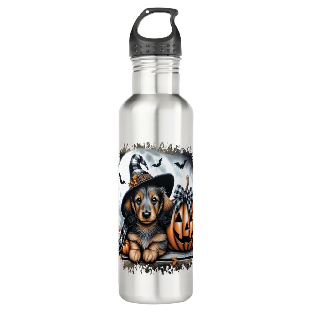 Dachshund Dog Halloween 710 Ml Water Bottle (Front)