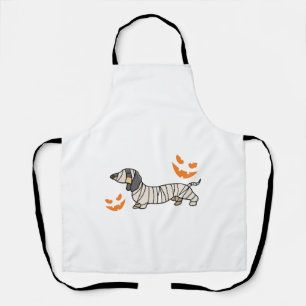 Dachshund Dog Halloween Candy Corn Full Moon Apron
