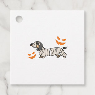 Dachshund Dog Halloween Candy Corn Full Moon Favour Tags