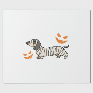Dachshund Dog Halloween Candy Corn Full Moon Wrapping Paper
