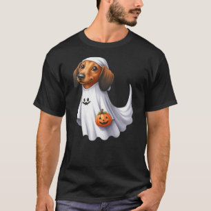 Dachshund Dog Halloween Costume Party Ghost Weiner T-Shirt