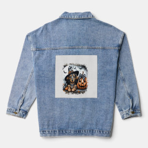 Dachshund Dog Halloween Denim Jacket