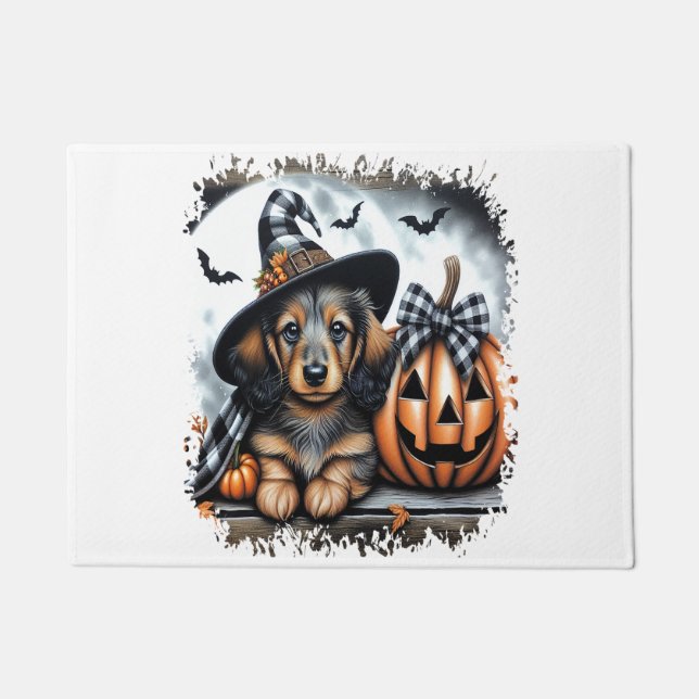 Dachshund Dog Halloween Doormat (Front)