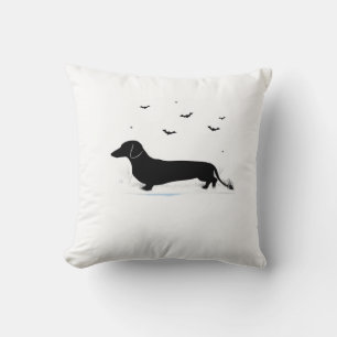 Dachshund Dog � Halloween Moon Silhouette Classic Cushion
