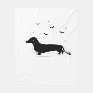 Dachshund Dog � Halloween Moon Silhouette Classic Fleece Blanket