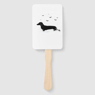 Dachshund Dog � Halloween Moon Silhouette Classic  Hand Fan