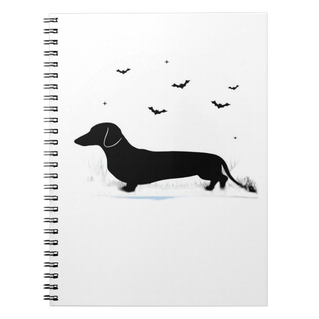 Dachshund Dog � Halloween Moon Silhouette Classic  Notebook (Front)