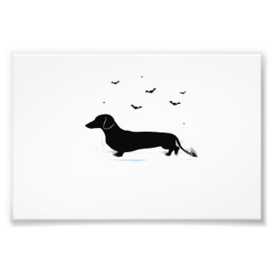 Dachshund Dog � Halloween Moon Silhouette Classic Photo Print