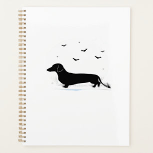 Dachshund Dog � Halloween Moon Silhouette Classic Planner