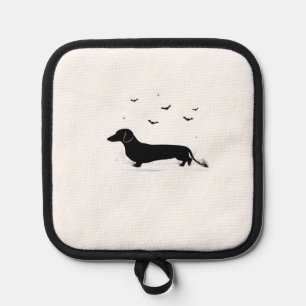 Dachshund Dog � Halloween Moon Silhouette Classic  Pot Holder