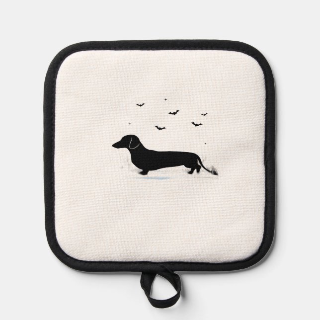 Dachshund Dog � Halloween Moon Silhouette Classic  Pot Holder (Front)
