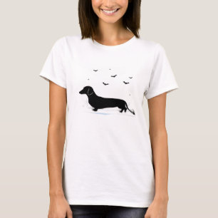Dachshund Dog � Halloween Moon Silhouette Classic  T-Shirt