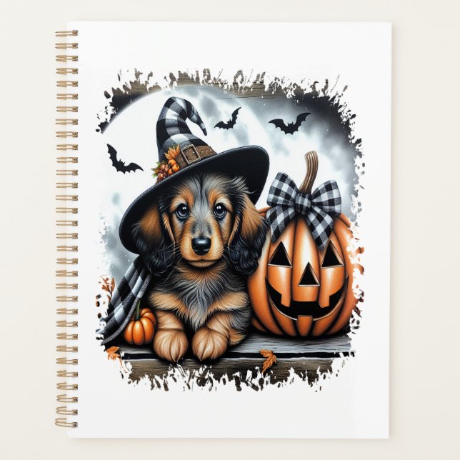Dachshund Dog Halloween Planner (Front)