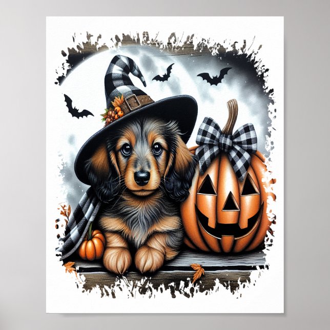 Dachshund Dog Halloween Poster (Front)