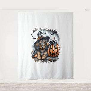 Dachshund Dog Halloween Tapestry