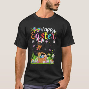 Dachshund Dog Happy Easter Egg Hunt Bunny Ear East T-Shirt