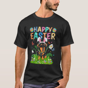 Dachshund Dog Happy Easter Egg Hunt Bunny Ear East T-Shirt