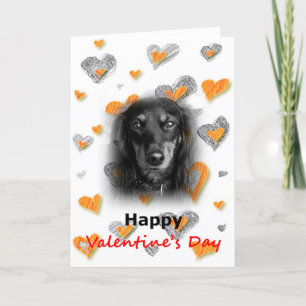 Dachshund Dog Happy Valentine's Day Hearts Card