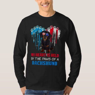 Dachshund Dog Heart 4th of July Dog USA Flag Men T-Shirt