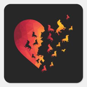 Dachshund Dog Heart Gifts For Dachshund Lovers Square Sticker