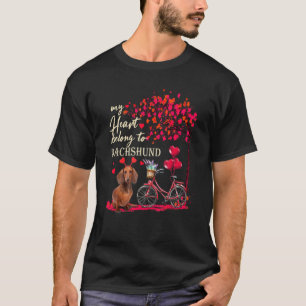 Dachshund Dog Heart Shape Dachshund Valentines Da T-Shirt