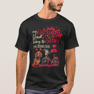 Dachshund Dog Heart Shape Dachshund Valentines Da T-Shirt