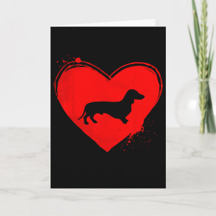 Dachshund Dog Heart Shape Valentine Dog Lovers  Card