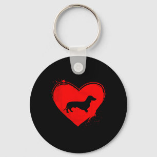 Dachshund Dog Heart Shape Valentine Dog Lovers  Key Ring