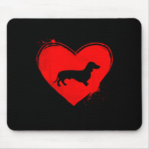 Dachshund Dog Heart Shape Valentine Dog Lovers Mouse Mat