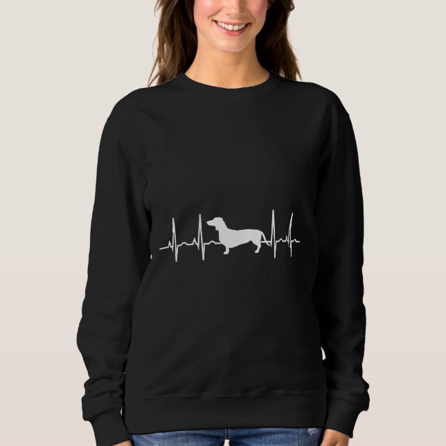 Dachshund Dog Heartbeat Sweatshirt (Front)