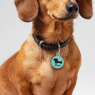 Dachshund Dog ID Tag Personalised Double Sided