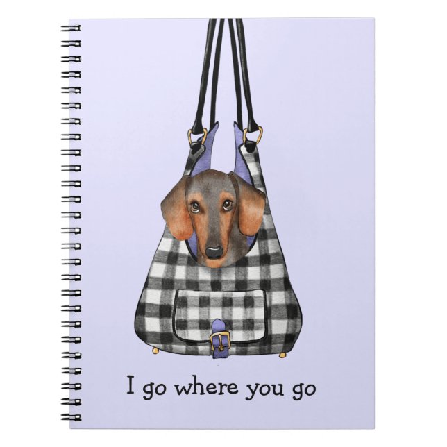 Dachshund Dog in a Bag Notebook (Front)